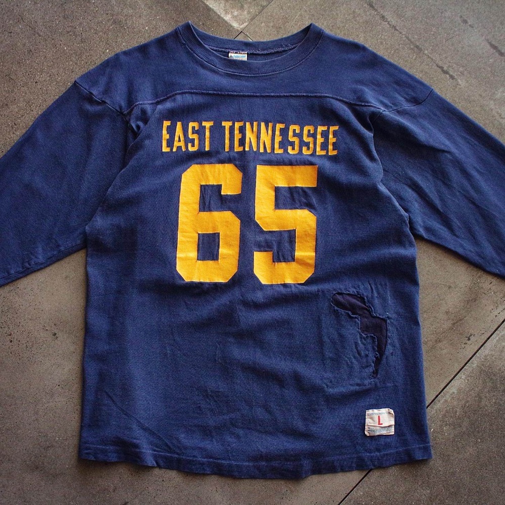 Rare 1970&#039;s Champion EAST TENNESSE Univ. Rugby T-Shirt (100size)