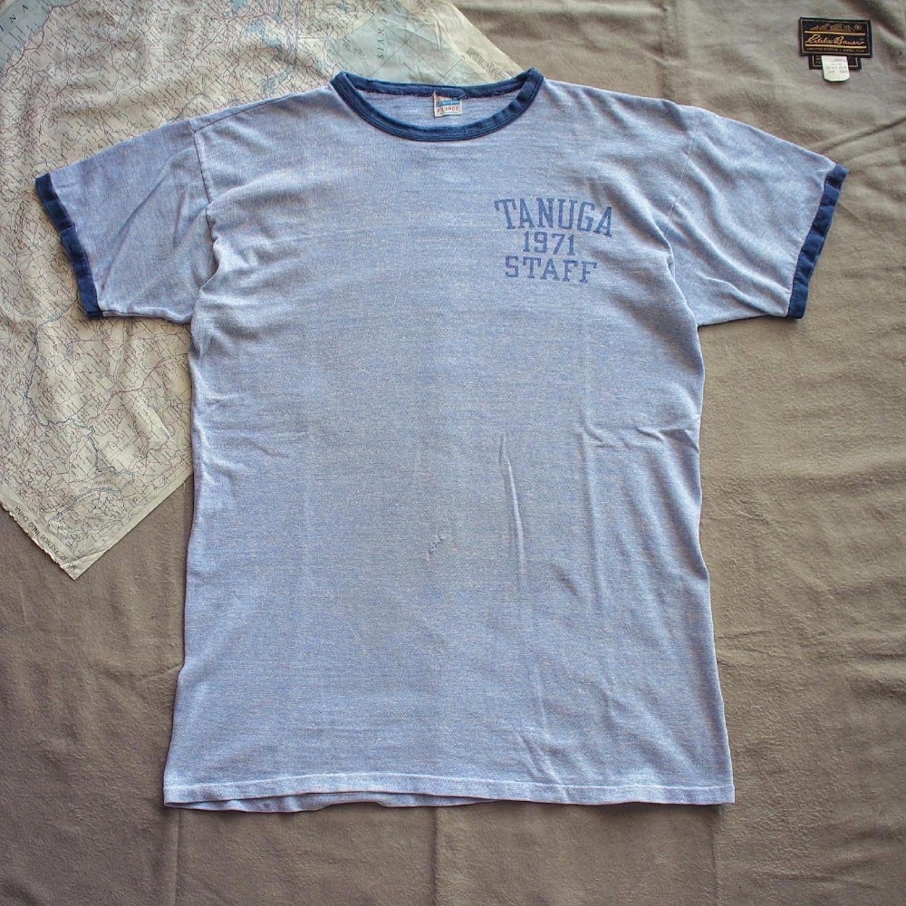 Rare 1970&#039;s Champion TANUGA Staff. Ringer T-Shirt (100size)