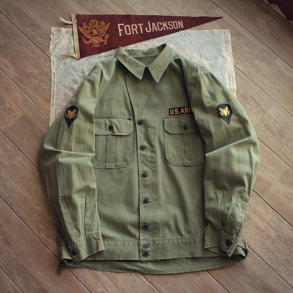 Rare 1940&#039;s WWII USARMY M-41 HBT Coverall Jacket (loose 100-105size)