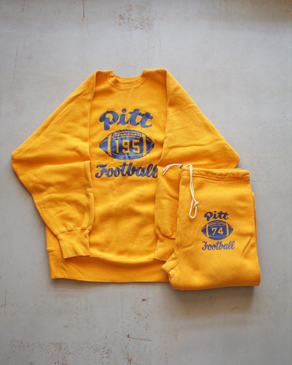 Rare 1970&#039;s Champion Pittsburgh Univ Football Reverse Weave Set (loose 105size / 32-35 inch)
