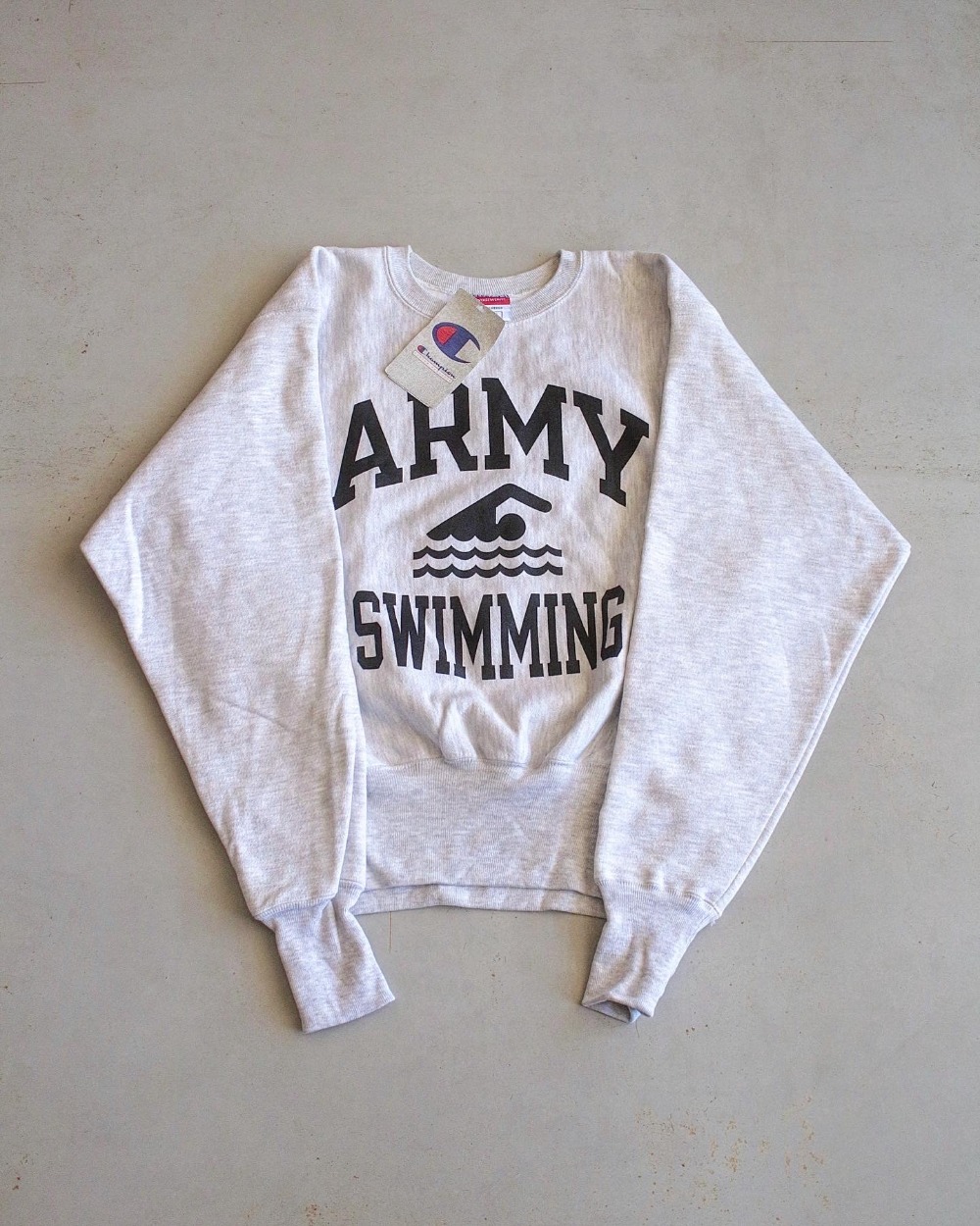 Deadstock 1990&#039;s Champion ARMY &quot;Swimming&quot; ReverseWeave (loose 95-100size)