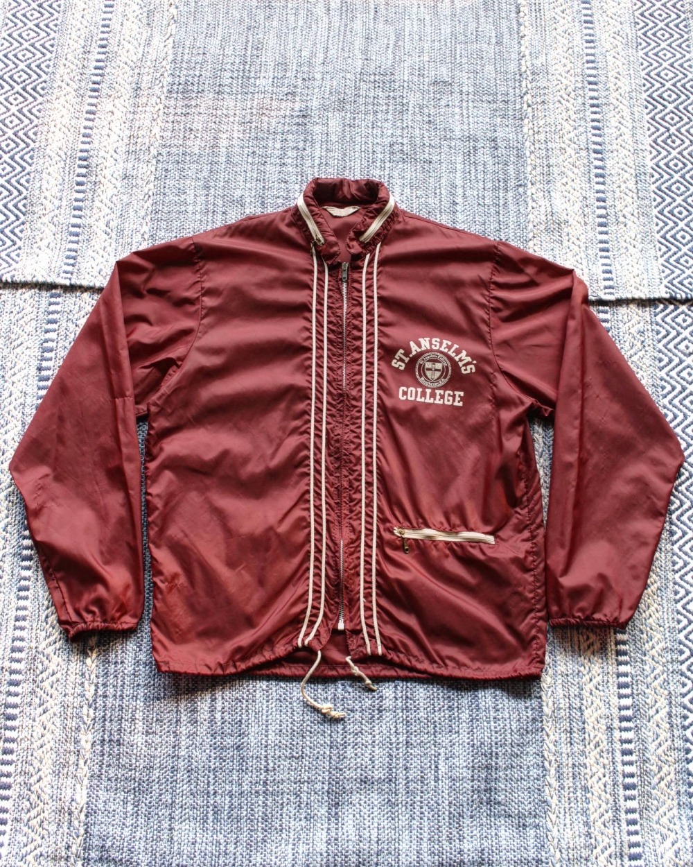 1960&#039;s Champion ST.ANSELM&#039;S ChinStripe Coach Jacket (loose 100 / Fit 105size)