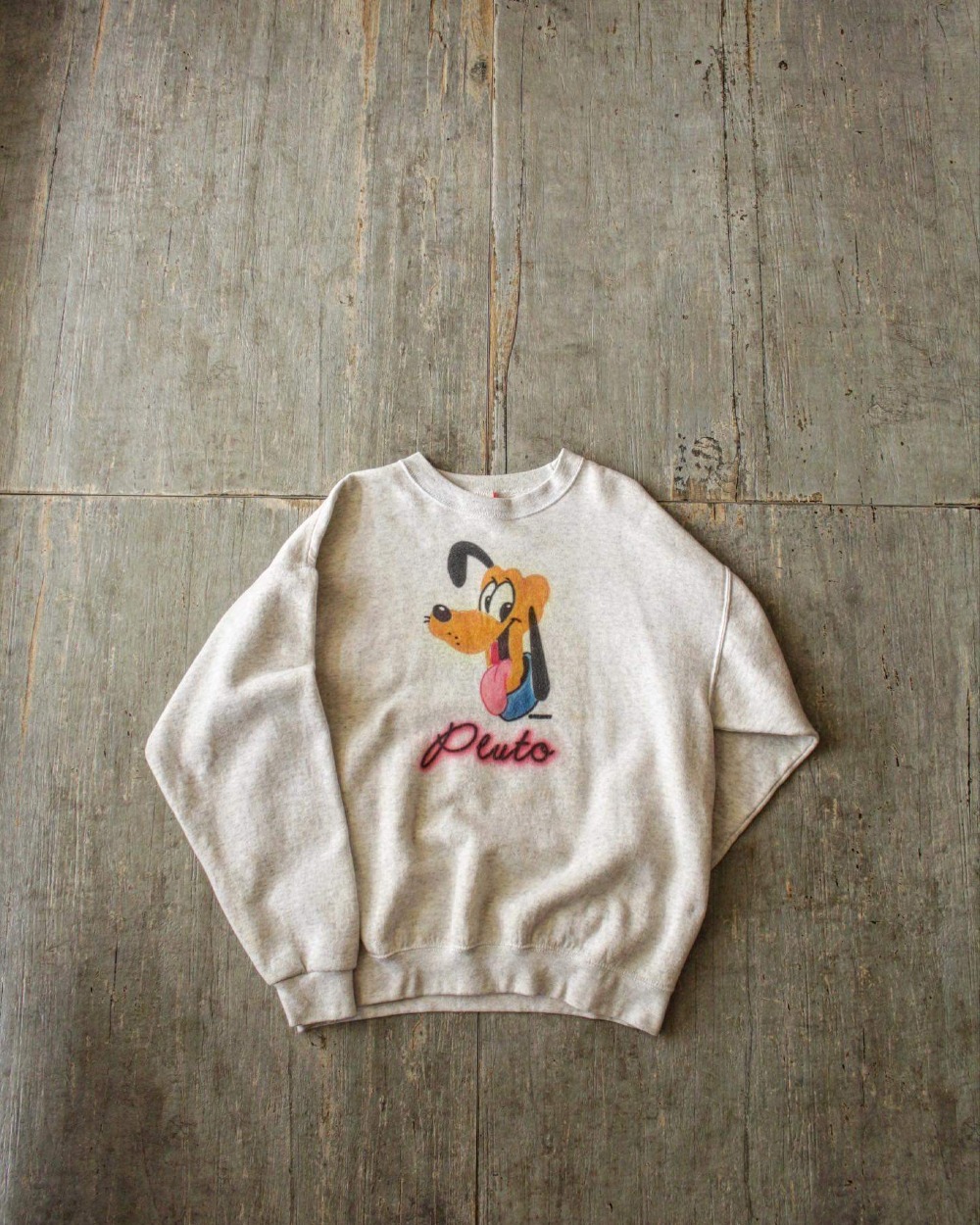Rare 1980&#039;s Disney Pluto AirBrush SweatShirt (100-105size)