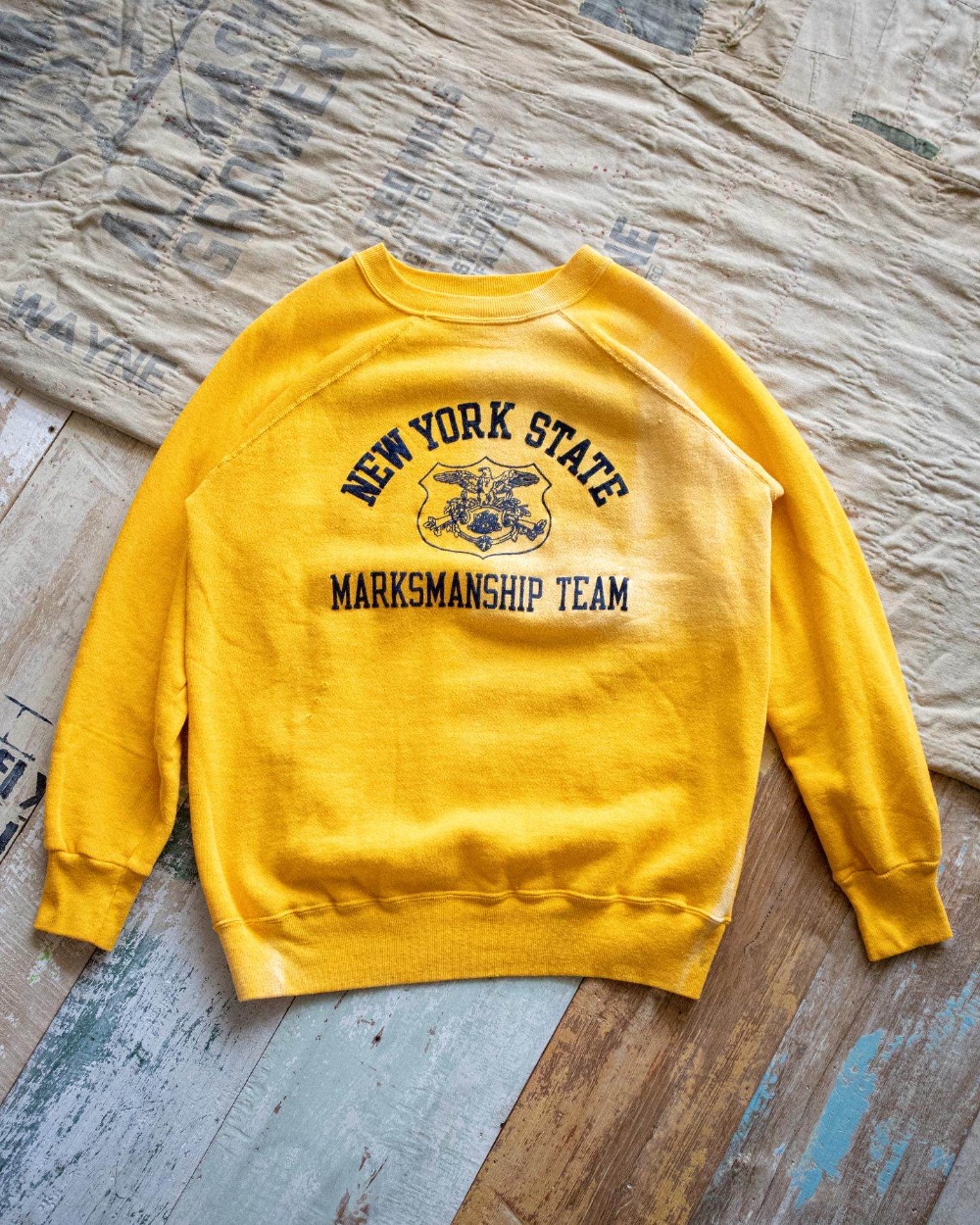 Rare 1970&#039;s Champion Newyork State Raglan Sweatshirt (loose 100size)